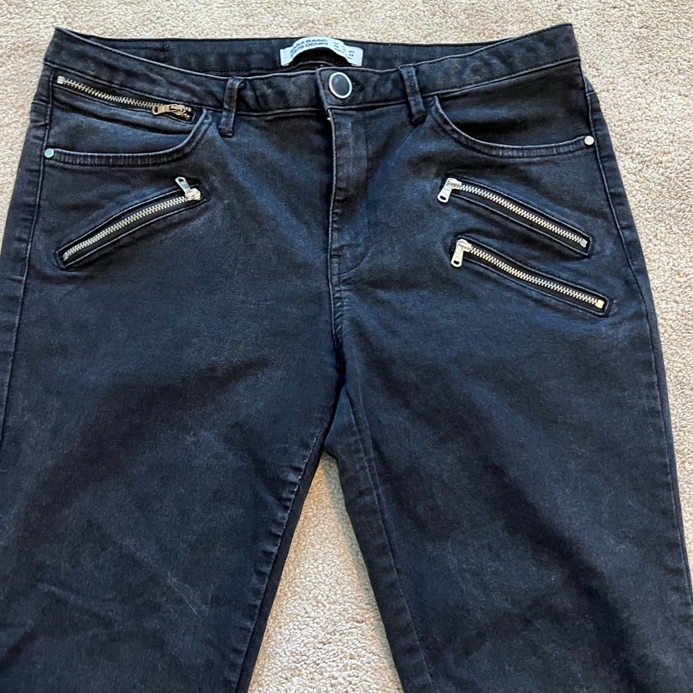 Zara Basics Black Denim Skinny Jeans Size 12